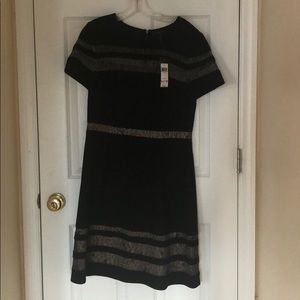 BCBG Black Lace Inset Dress Size 12 NWT